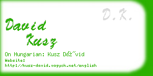 david kusz business card